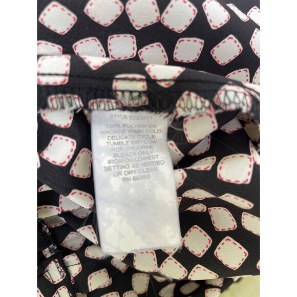 Leslie Fay Black & White Printed Midi Skirt With Elastic Waistband & Back Button - Picture 6 of 6